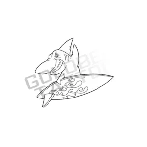 Tiny Shark Surf Tattoo V.1