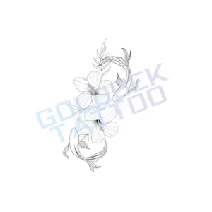 Fineline Flower Fish Tattoo v.2