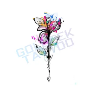 Color Abstract Flower Tattoo