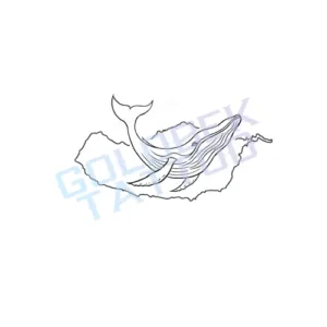 Whale Tiny Minimal Tattoo Sketch V.4 (Madeira Island Outline)