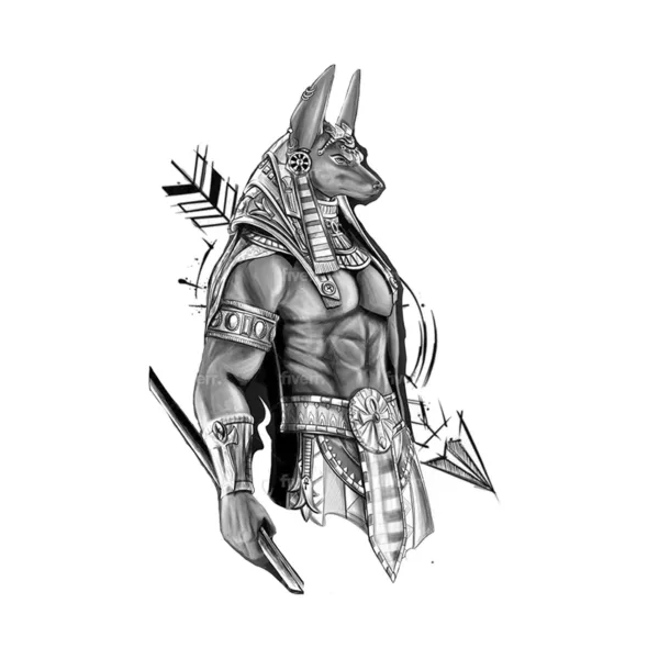 Black Anubis Tattoo Design