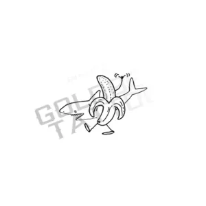 Shark Banana Tiny Tattoo V.1