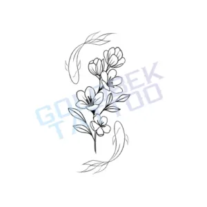 Fineline Flower Fish Tattoo v.1
