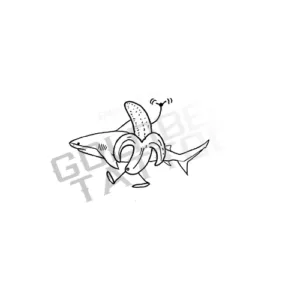 Shark Banana Tiny Tattoo V.3