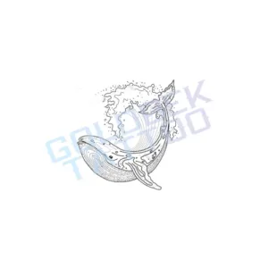 Whale Tiny Minimal Tattoo Sketch V.3