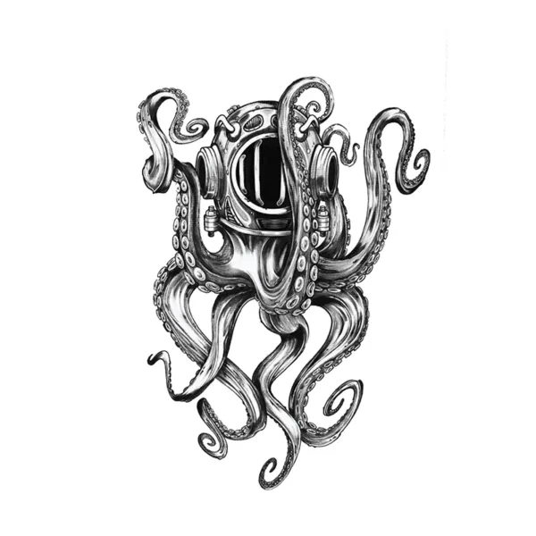 Octopus Black Tattoo Design