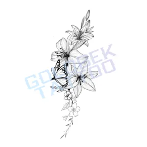 Lilies Butterfly Tattoo